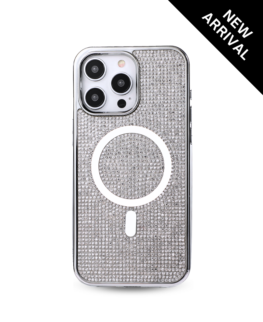 Silver Crystal Glam MagSafe Phone Case