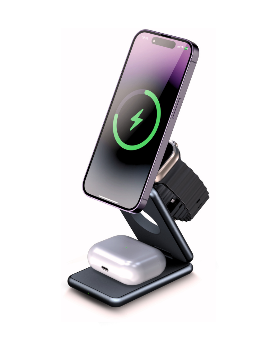 3-in-1 Foldable Magnetic Wireless Charging Station