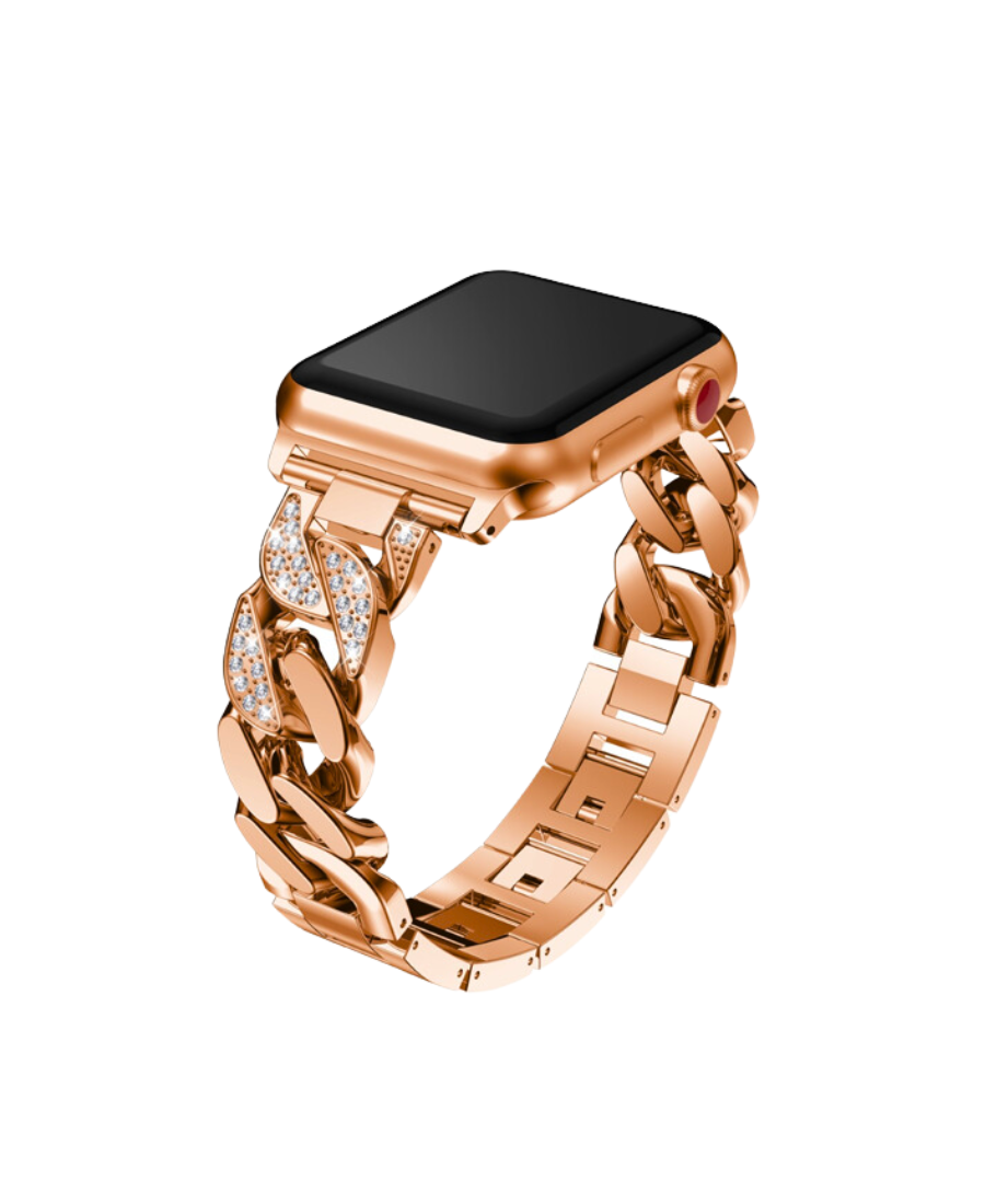 Rose Gold Thick Link Bracelet Watch Band