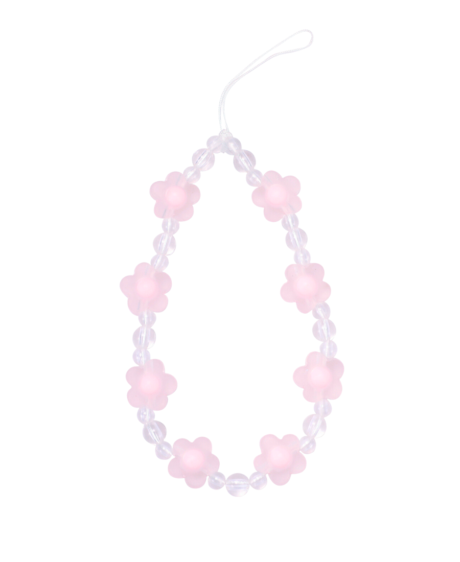 Pink Glass Floral Phone Charm