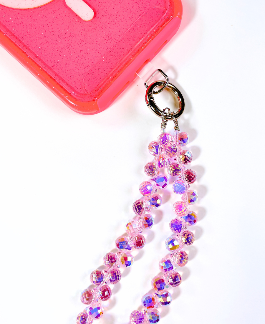 Pink Crystal Prism Phone Bracelet