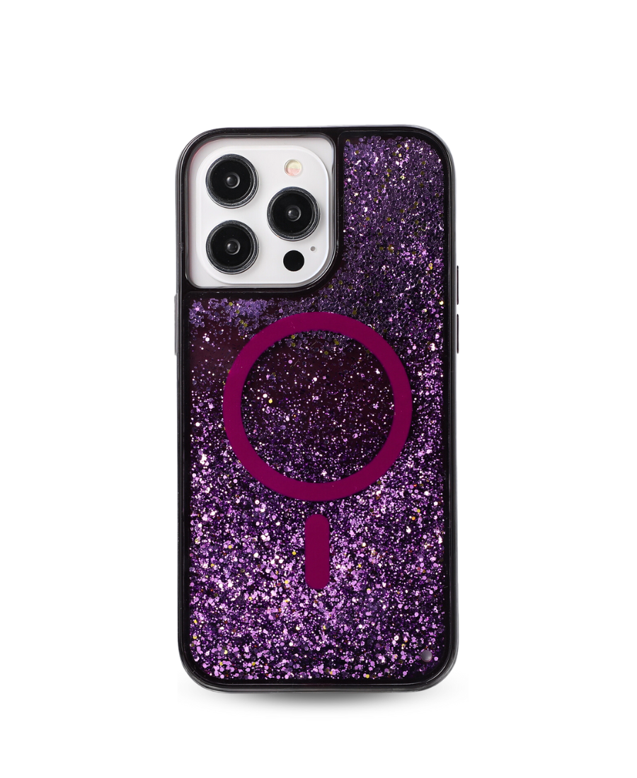 Purple Glitter MagSafe Phone Case