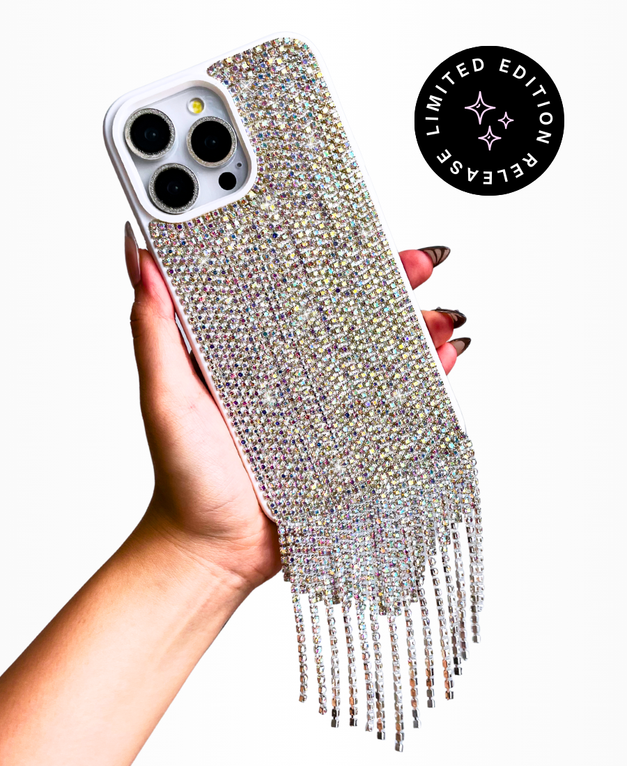 Silver Cascading Crystal Phone Case