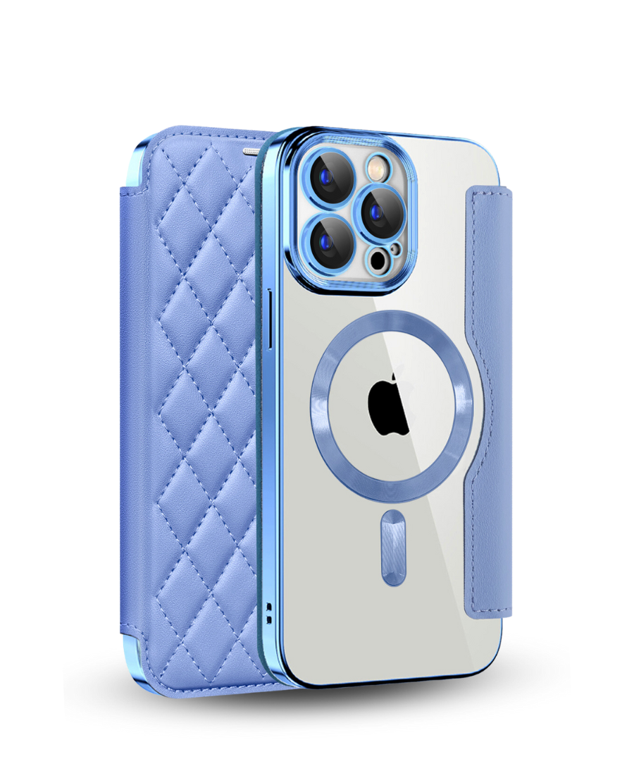 Blue MagSafe Flip Wallet Phone Case