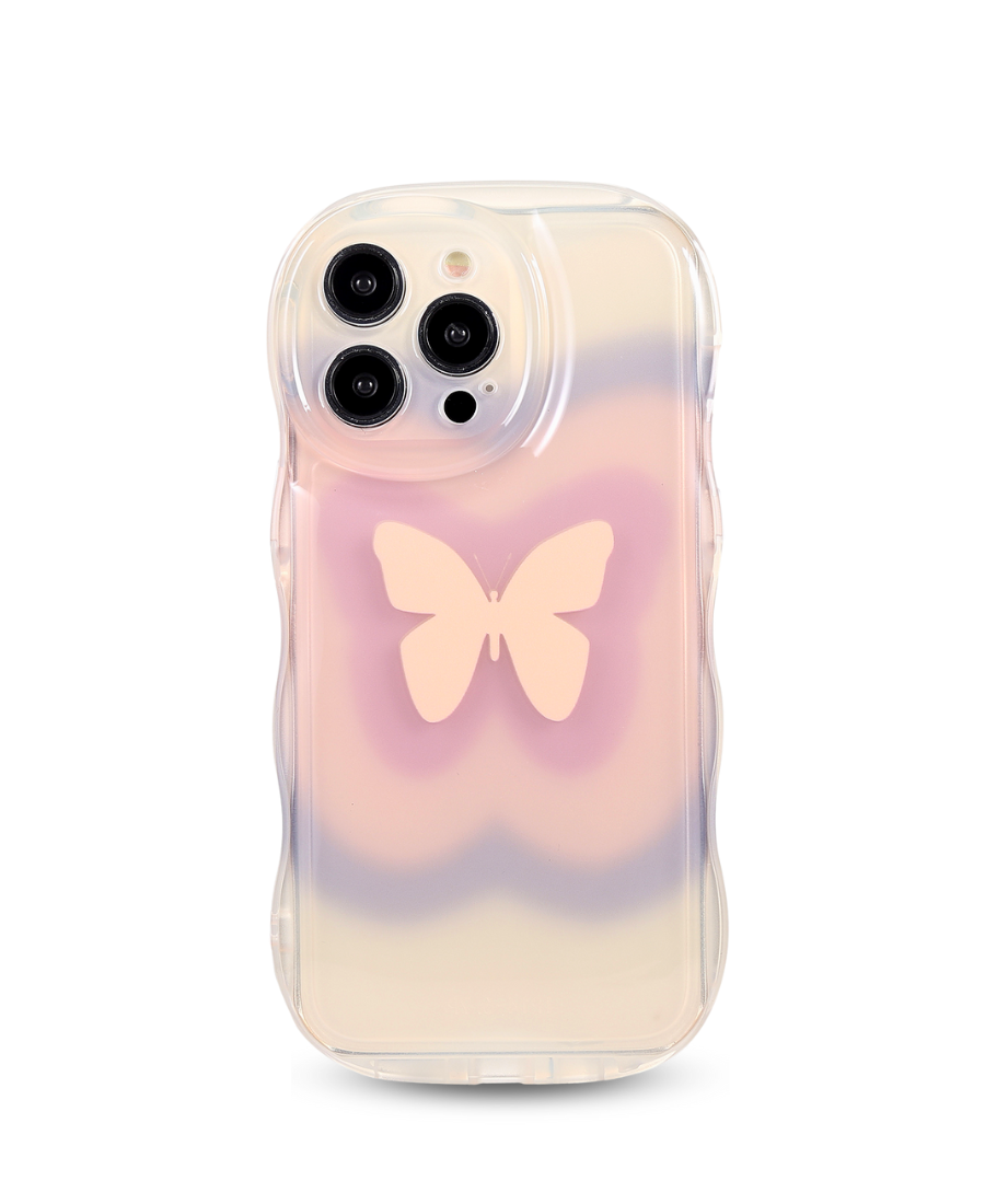 Pink Butterfly Wavy Phone Case