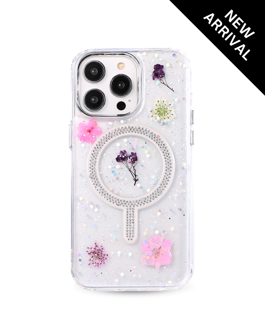 Flirty Floral Diamond MagSafe Phone Case