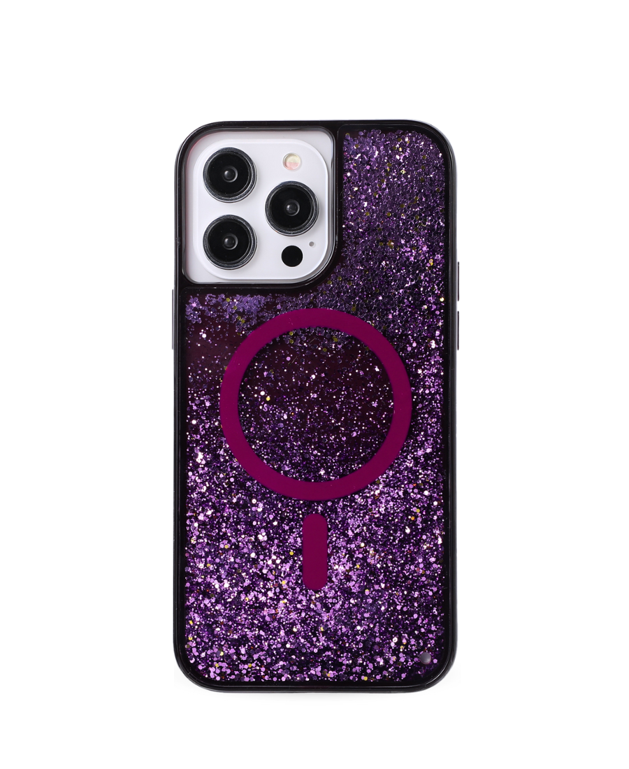 Purple Glitter MagSafe Phone Case